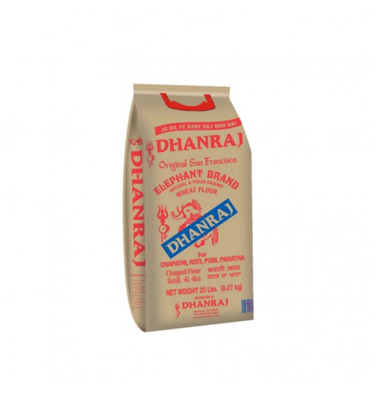 Dhanraj Wheat Flour 20lb (Red Bag) 