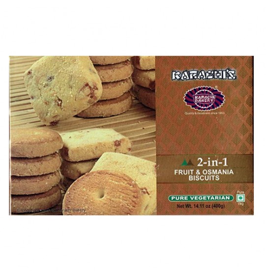 2-In-1 Fruit & Osmania Biscuits 400GM (14.01oz)