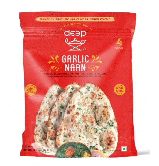 Deep Tandoori Garlic Naan 4Pieces 