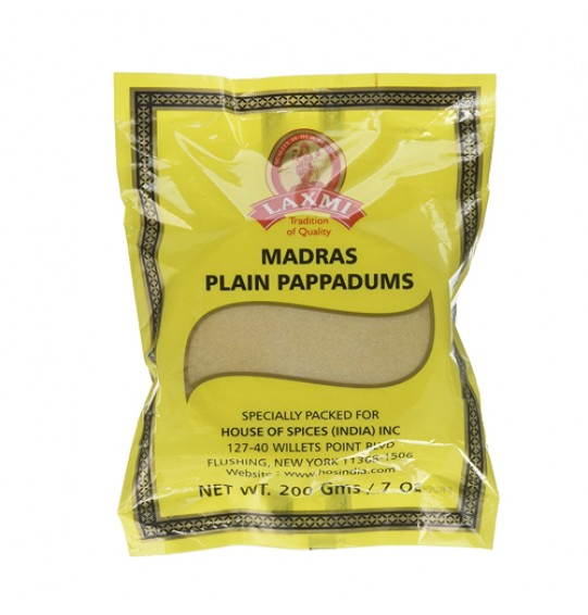 Laxmi Madras Plain Pappadum 200Gm 