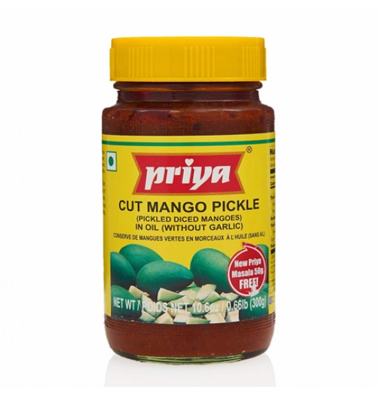 Priya Cut Mango Pickle W/O Garlic (10.6oz) 300GM 