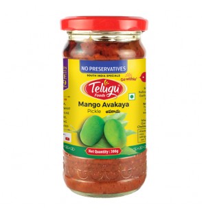 Telugu Foods Mango Avakaya Pickle With Seasme Oil (10.58oz) 300GM