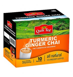 Quik Tea Instant Chai Tuermeric & Ginger 10 Sachets (240GM) (8.5oz)