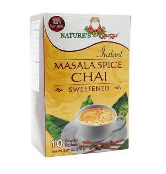 Nature’s Guru Instant Masala Spice Chai (Sweetened) 10Packets (250GM) (8.82oz)