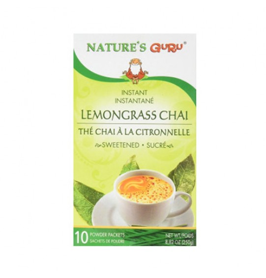 Nature’s Guru Instant Lemongrass Chai (Sweetened) 10Packets (250GM)(8.82oz)