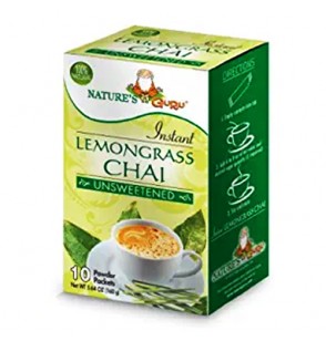 Nature’s Guru Instant Lemongrass Chai (Unsweetened) 10Packets (250GM) (8.82oz)