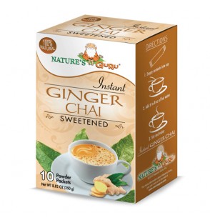 Nature’s Guru Instant Ginger Chai (Sweetened) 10Packets (250GM) (8.82oz) 