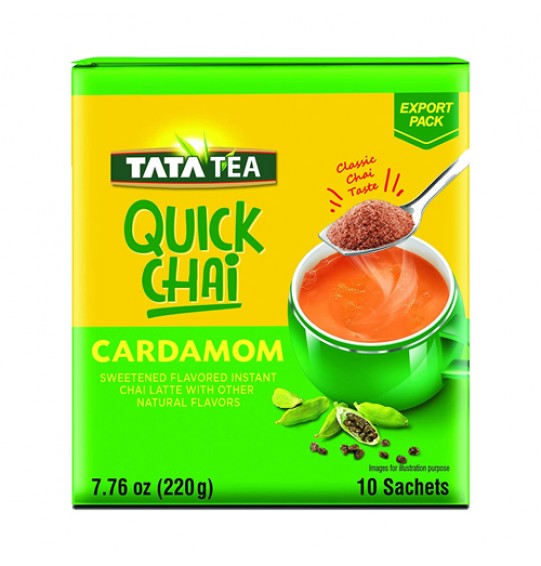 Tata Tea Quick Chai Cardamom (Sweetened) 10Sachets (7.76oz) (220GM)