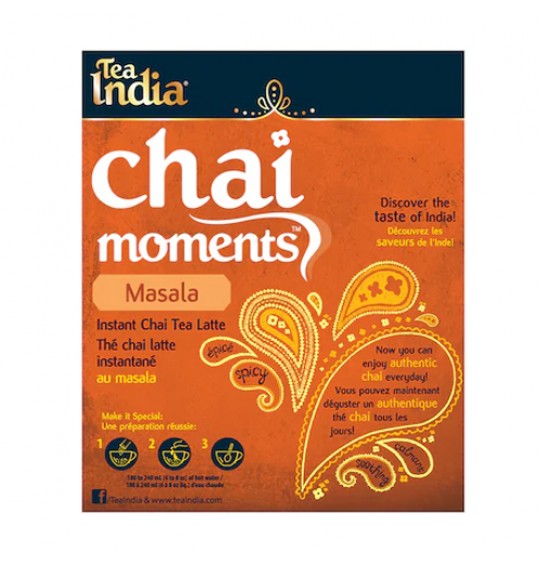 Tea India Chai Moments Instant Masala Chai 10Sachets (Sweetened) 218GM (7.7)oz