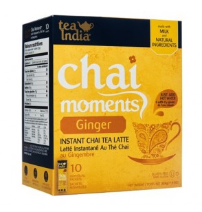 Tea India Chai Moments Instant Ginger Chai 10Sachets (Sweetened) 223GM (7.9oz) 