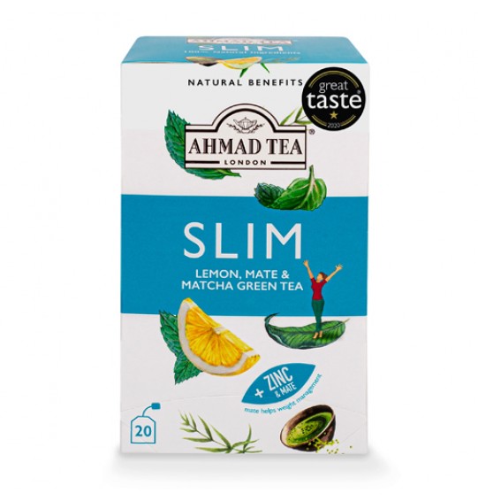 Ahmad Tea London Slim Tea (Lemon, Mate & Matcha Green Tea) 20Tea Bags 30GM (1.05oz)