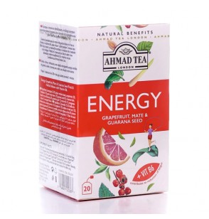 Ahmad Tea London Energy Tea (Grapefruit , Mate & Guarana Seeds) 20 Tea Bags 30GM (1.05oz)