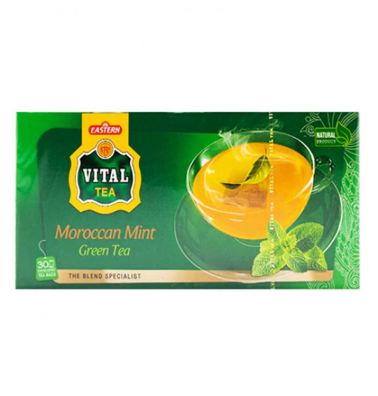 Eastern Vital Tea Green Tea (Moroccan Mint ) 30 Tea Bags (45GM) (1.57oz)